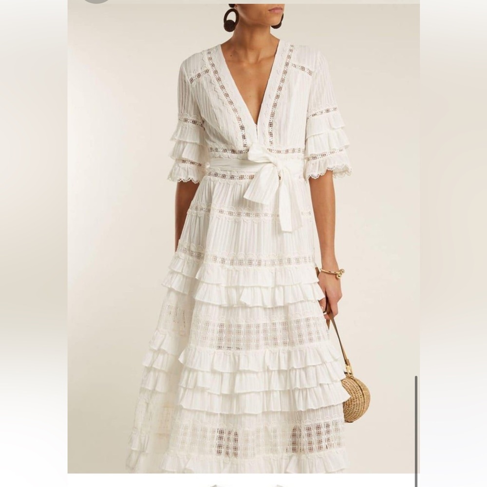 Zimmerman Corsair Frill midi dress.